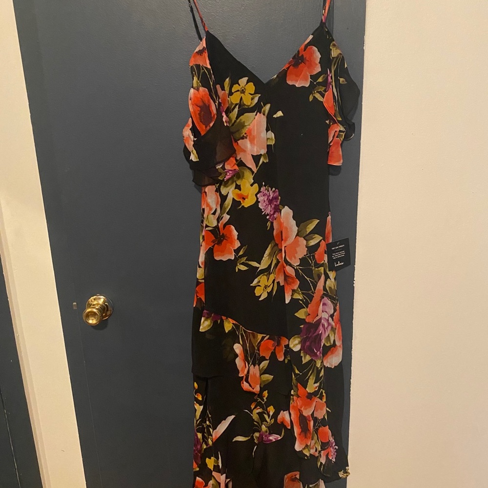 Floral Print Off-the-Shoulder High-low Dress